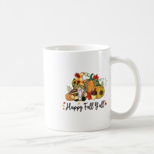 ハッピー秋ヤル格言ヒョウかぼちゃの秋のgnom コーヒーマグカップ (右)