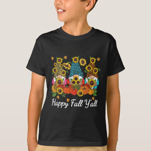 ハッピー秋ヤル格言ヒョウかぼちゃ秋 Tシャツ (正面)