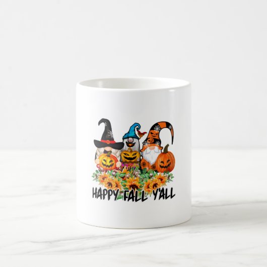 ハッピー秋ヤル格言レオパード格言ひまわり コーヒーマグカップ (中央)