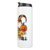 ハッピー秋ヤル格言レオパード格言ひまわり タンブラー (回転右)