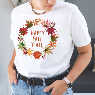 ハッピー秋ヤル紅葉リース Tシャツ