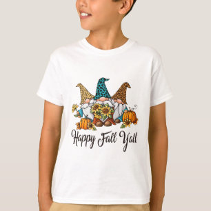 ハッピー秋ヤル3つの格言ヒョウひまわりGif Tシャツ