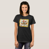 ハッピー秋ヤル3つの格言ヒョウ格子柄カボチャ Tシャツ (正面フル)