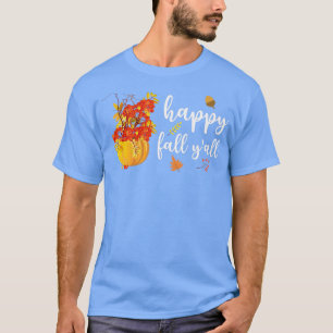 ハッピー秋ヤールかわいいカボチャ葉ーズ秋秋セ Tシャツ