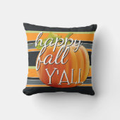 ハッピー秋ヤールカボチャ鮮やかオンストライプパタン クッション (正面)