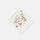 ハッピー秋ヤールジンガムパターンリース スタンダードカクテルナプキン (角)