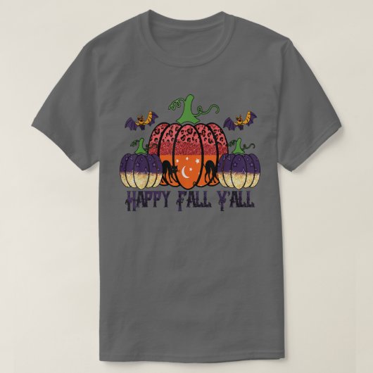 ハッピー秋ヤールハロウィーンパンプキン秋秋の海 Tシャツ (デザイン正面)