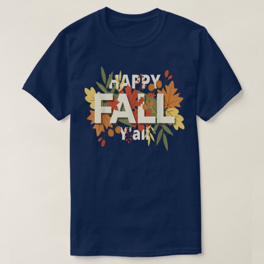 ハッピー秋ヤールハロウィーンレターティー紅葉 Tシャツ (デザイン正面)