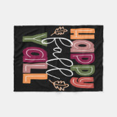 ハッピー秋ヤールパンプキンサンクスギビングハロウィンカット フリースブランケット (正面(横))