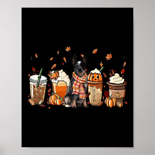 ハッピー秋ヤールヒーラードッグコーヒーカボチャ秋au ポスター (正面)