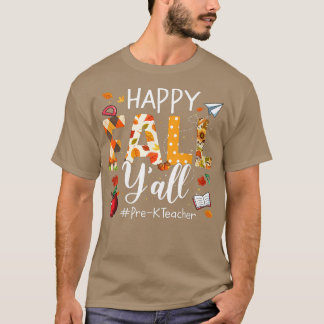 ハッピー秋ヤールプレK先生紅葉パンプキン Tシャツ