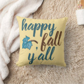 ハッピー秋ヤール引用文金ゴールド クッション (ブランケット)