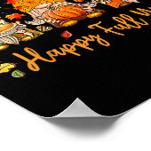 ハッピー秋ヤール格言カボプキンオータムサンクスギビング ポスター (角)