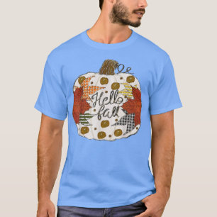 ハッピー秋ヤール秋メープルリーフパンプキンオータムタ Tシャツ