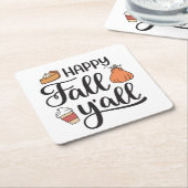 ハッピー秋ヤール スクエアペーパーコースター (アングル)