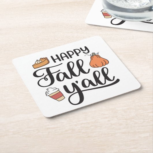 ハッピー秋ヤール スクエアペーパーコースター (アングル)