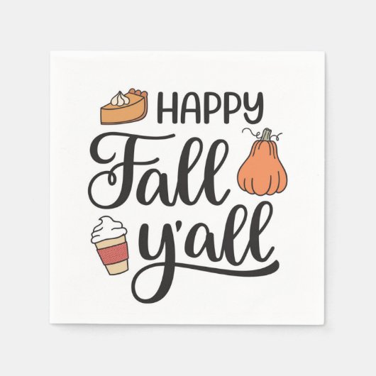 ハッピー秋ヤール スタンダードカクテルナプキン (正面)