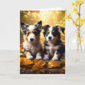 ハッピー秋ヤール |秋の恵みアイアートカード カード (黄色い花)