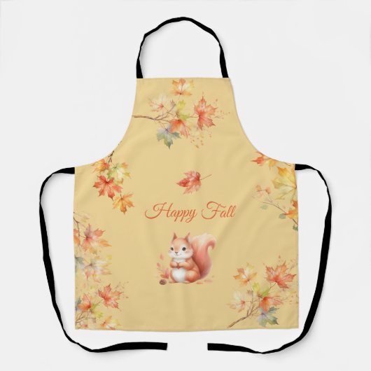 ハッピー秋リス離れル エプロン (正面)