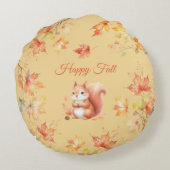 ハッピー秋リス離れル ラウンドクッション (裏面)