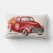 ハッピー秋レッドトラックカボチャ ランバークッション (正面)