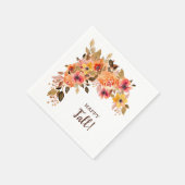 ハッピー秋秋の花 スタンダードカクテルナプキン (角)