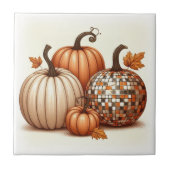 ハッピー秋秋カラフルカボチャ タイル (正面)