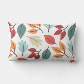 ハッピー秋秋カラフル葉パターン ランバークッション (裏面)