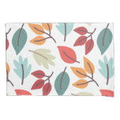 ハッピー秋秋カラフル葉パターン 枕カバー (正面左)