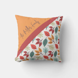 ハッピー秋秋パーソナライズされた葉のパターン クッション