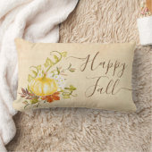 ハッピー秋紅葉とカボチャ ランバークッション (ブランケット)