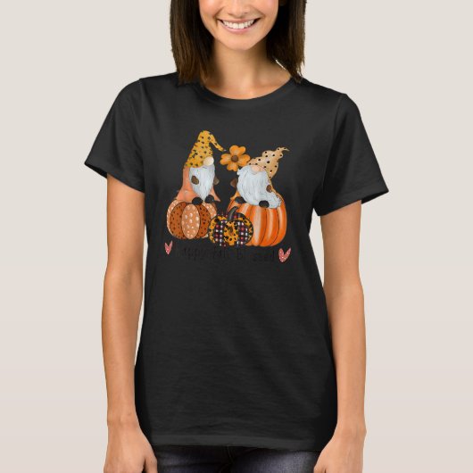 ハッピー秋賛美格言カボキンヒョウ柄 Tシャツ (正面)