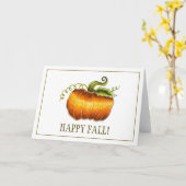 「ハッピー秋」カボチャのグリーティングカード カード (黄色い花)