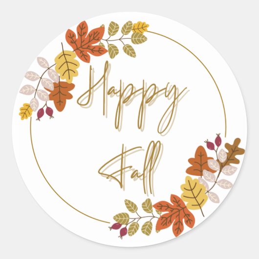 ハッピー秋 ラウンドシール (正面)