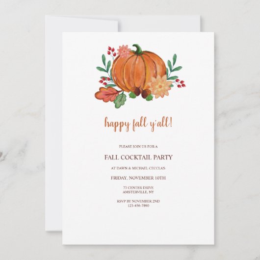 ハッピー秋 招待状 (正面)