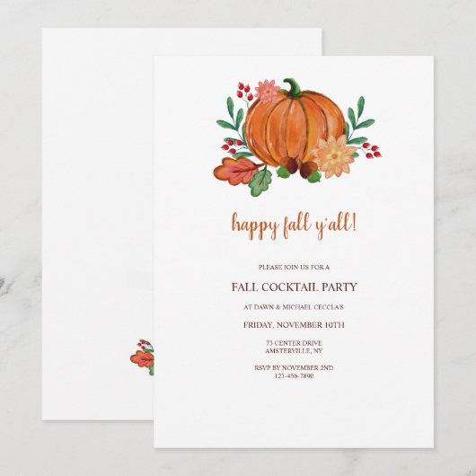 ハッピー秋 招待状 (正面/裏面)