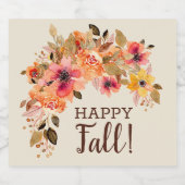 ハッピー秋!秋のフローラスワッグ スパークリングワインラベル (シングルラベル)