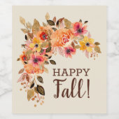 ハッピー秋!秋のフローラスワッグ ワインラベル (シングルラベル)