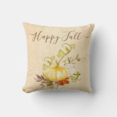 ハッピー秋 |紅葉とカボチャ クッション (正面)