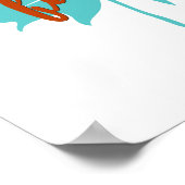 ハッピー秋 |紅葉 |秋オレンジ&ティール(緑がかった色) ポスター (角)