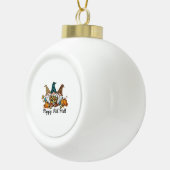 ハッピー秋Y全格言レオパードパンプキンシャツ セラミックボールオーナメント (右)