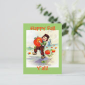 ハッピー秋Y'allヴィンテージはがき ポストカード (スタンド正面)