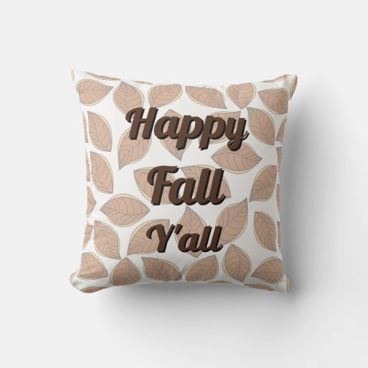 ハッピー秋Y'all – 装飾紅葉 クッション (正面)