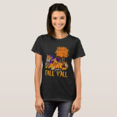 ハッピー秋Y'all cats lover Autumn Pumpkin Maple H Tシャツ (正面フル)