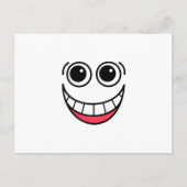 ハッピー笑い漫画おもしろい漫画顔 ポストカード (正面)