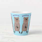 ハッピー笑顔かわいいクッカアニメデザイン カフェラテマグ (正面)