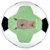 ハッピー笑顔かわいいクッカアニメデザイン サッカーボール (回転)