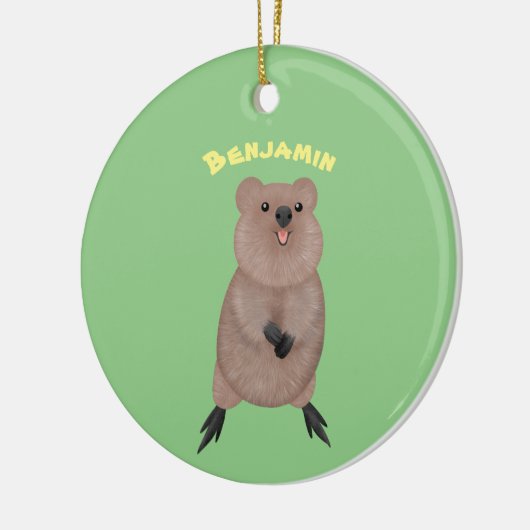 ハッピー笑顔かわいいクッカアニメデザイン セラミックオーナメント (左)