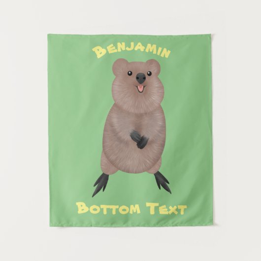 ハッピー笑顔かわいいクッカアニメデザイン タペストリー (正面)