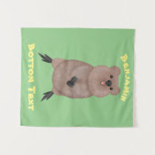 ハッピー笑顔かわいいクッカアニメデザイン タペストリー (正面(横))